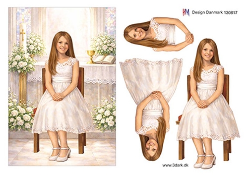 3D Konfirmationspige i kirke A5